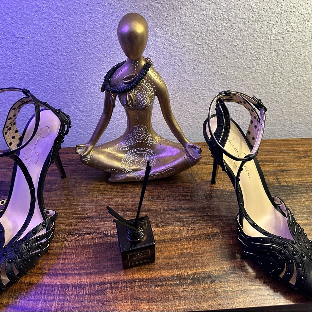 Jessica Simpson Black Strappy Heels